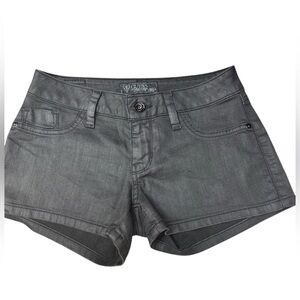 Limited Ed Guess Los Angeles Black Coated Denim Shorts Sz 26 SOLDOUT Rocker